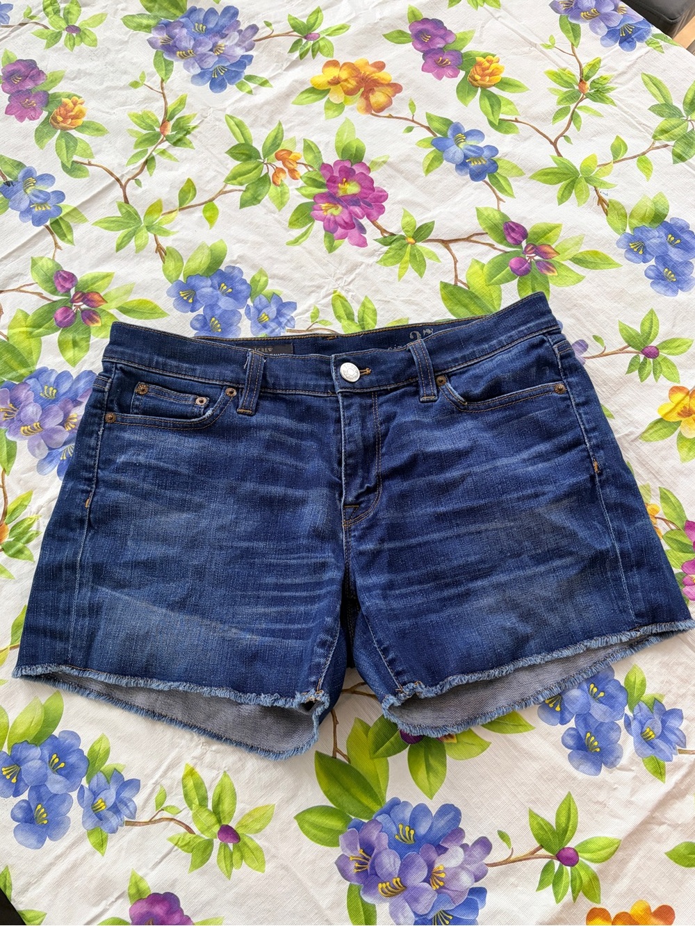 J. Crew Dark Blue Denim Cutoff Jean Shorts